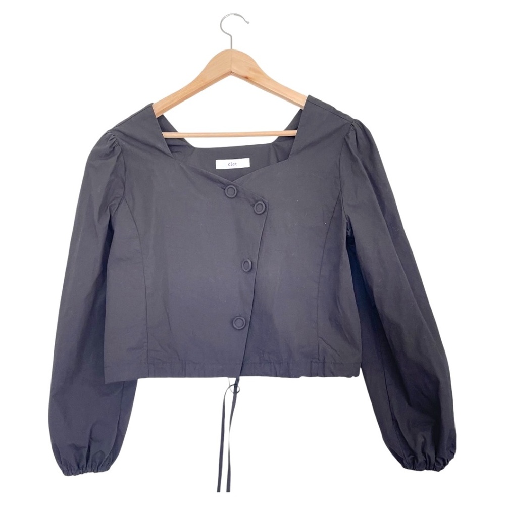 NWOT. W.Concept/Clet Asymmetrical Cotton Crop top. Black. One Size
